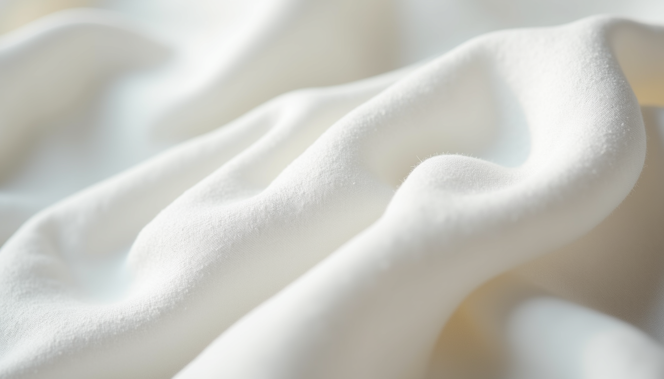 Close-up view of soft Egyptian cotton fabric texture